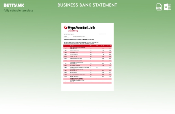 Модерен стил HypoVereinsbank претпријатие изјава Word и PDF шаблон